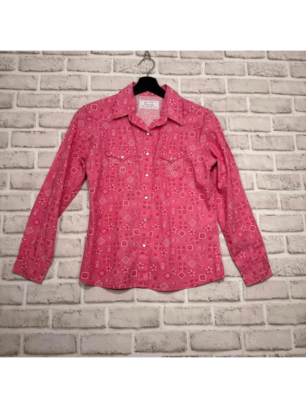 Stampede Panhandle Western Button Down Shirt Stampede Pink Women's XS